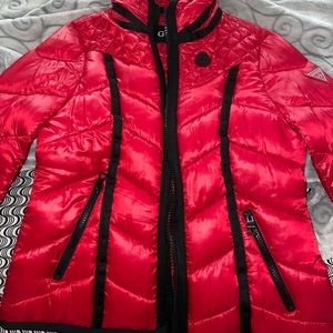 Guess red bubble jacket
